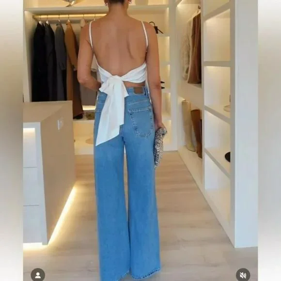 ZARA SATIN EFFECT TOP WITH BACK BOW - Picture 3 of 6